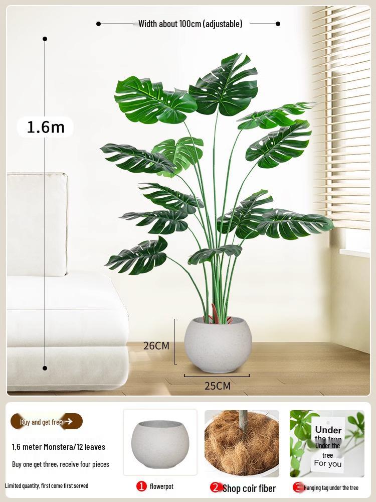 Monstera Bionic Bonsai – Luxury Indoor Faux Floor Plant for Decor