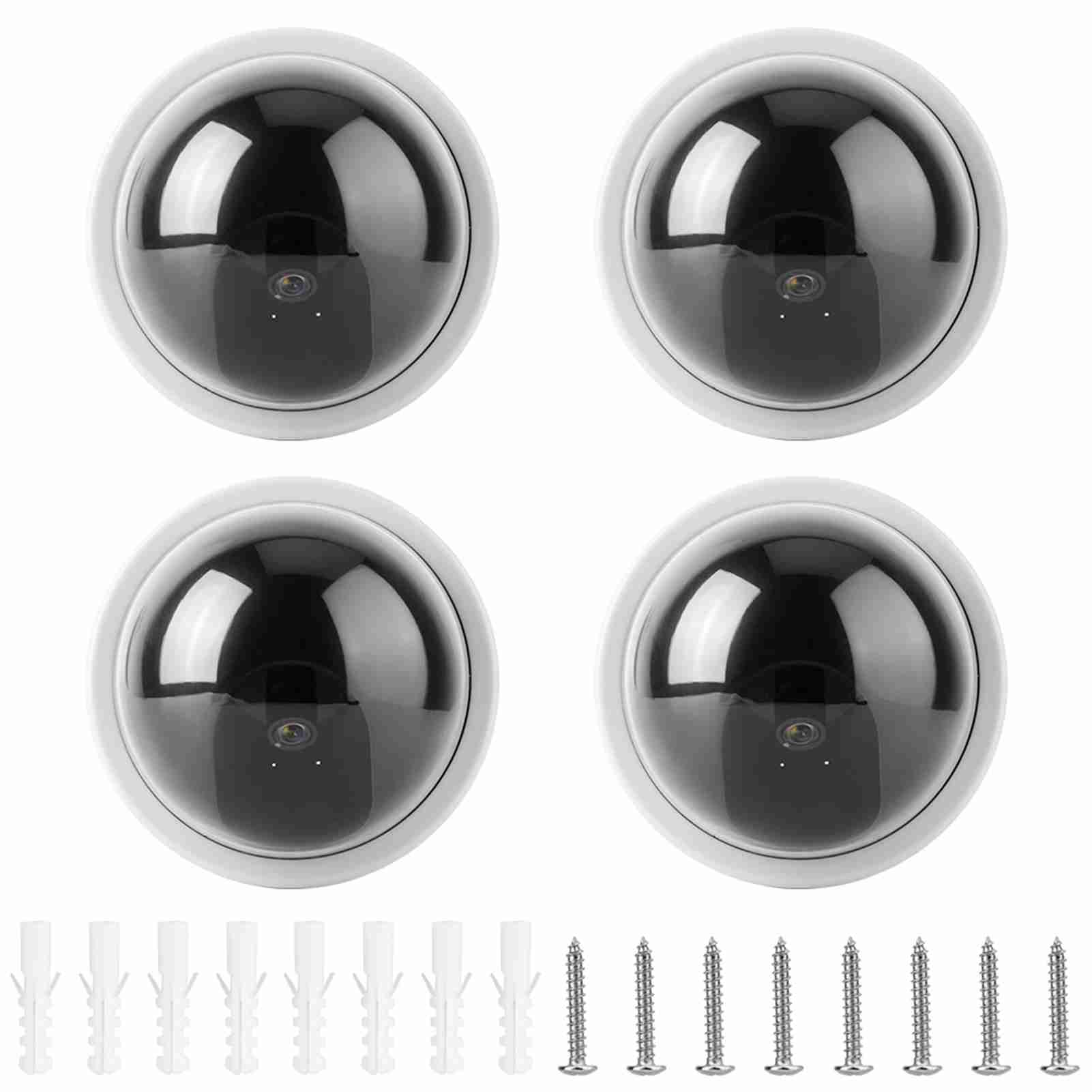 

4pcs Dome Simulation Camera CCTV Dummy Fake Security Camera With Flashing Led Light чорний