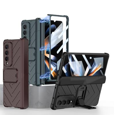 Husă cu armură pliabilă magnetică pentru Samsung Galaxy Z Fold 4 5g cu suport reglabil Husă de protecție completă anti-cădere