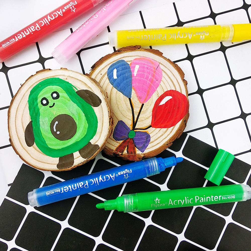 

FLYSEA NO.1026 Low-Odor Marker Pen Colorful Acrylic Pens for Children Drawing White