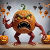 Pumpkin Evil Figurine Spooky Resin Halloween Tabletop Decoration for Home Office Desk Decor Halloween Party Supplies