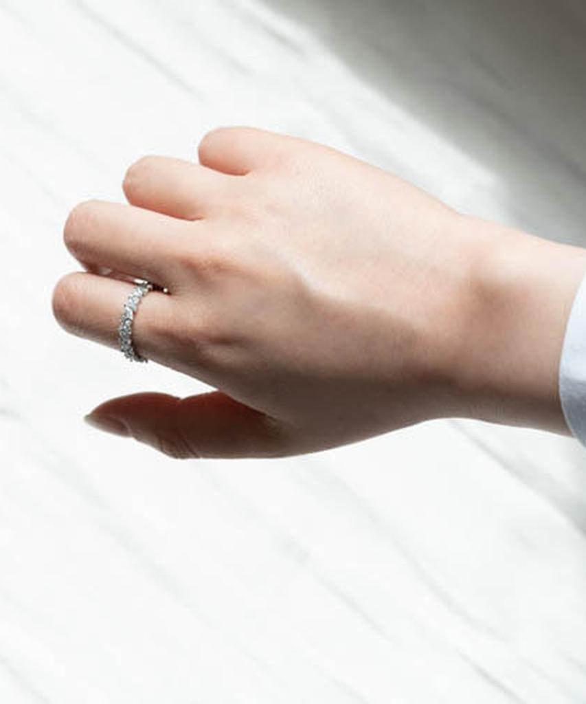 Alleun Silver 925 Cubic Silver Ring Knee Friendship Zigzag