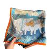 Spring new animal carnival silk crepe satin silk scarf women's mulberry silk small square scarf elegant silk gift