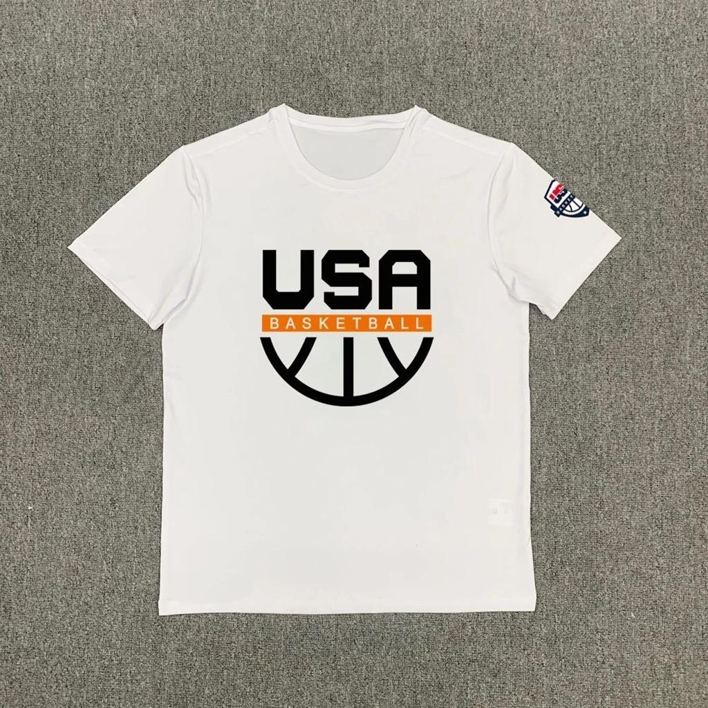 2026 New USA Dream Team T Shirt National Basketball Training Short Sleeve Warm Up Shooting Streetwear Fashion Top Men Clothing