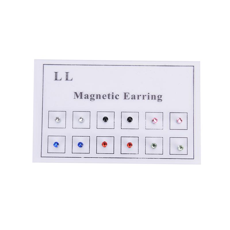 12Pcs/Card  Stud Nose Ring Fake Cheater Non Pierced Jewelry Magnetic Earring