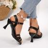 Fashion Shoes Female 2025 New Open Toe Women's Sandals Fashion Shallow Office and Career Summer Plus Size Best Seller Heeled Sandals