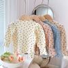 Adorable Trendy Girls Long Sleeve Shirts with Half High Collar Puff Sleeves Ideal for Playtime and School Days in Spring Autumn