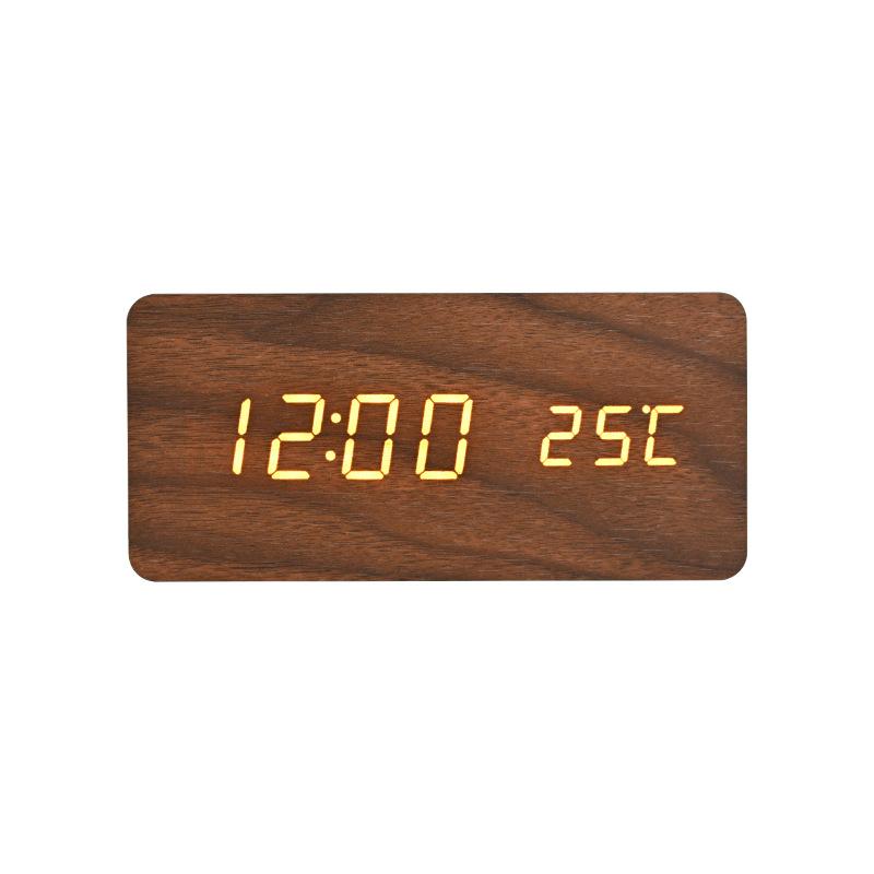 Rechargeable Wooden Clock Electronic Digital Clock Electronic Clock Gift Alarm Clock Wooden Clock Sleep Clock
