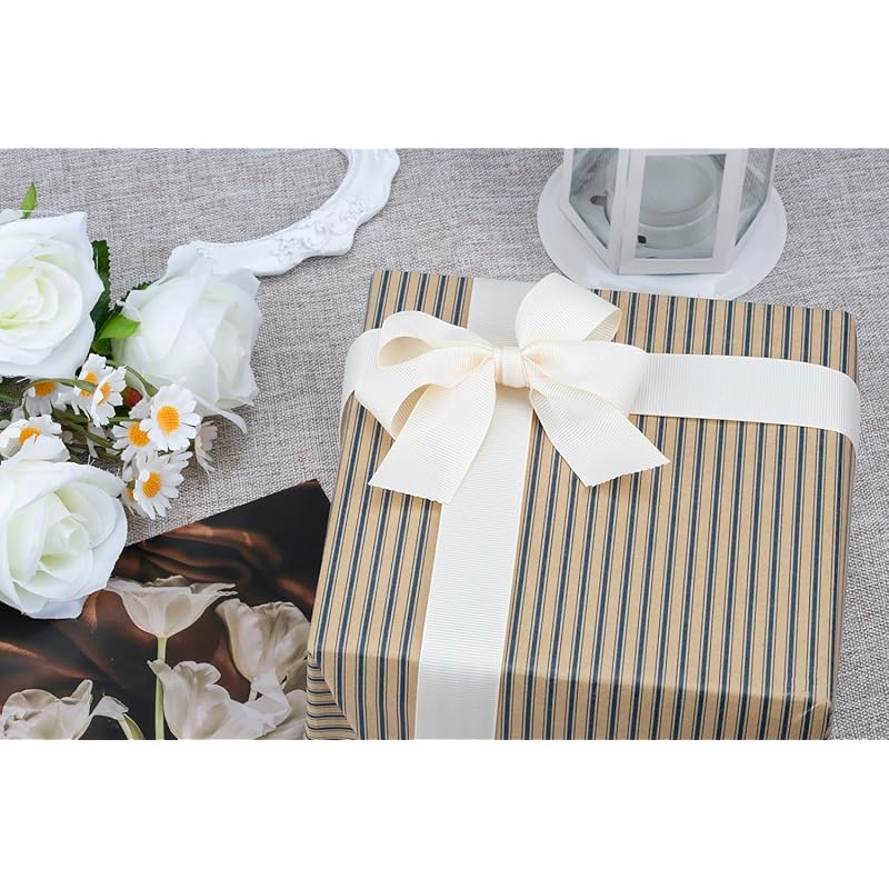 [Tekdeere]Width 38mm Solid Ivory Grosgrain Ribbon, Perfect for Gift Wrapping, Sewing, Hair Accessories, Wedding Decorations - 91m/roll