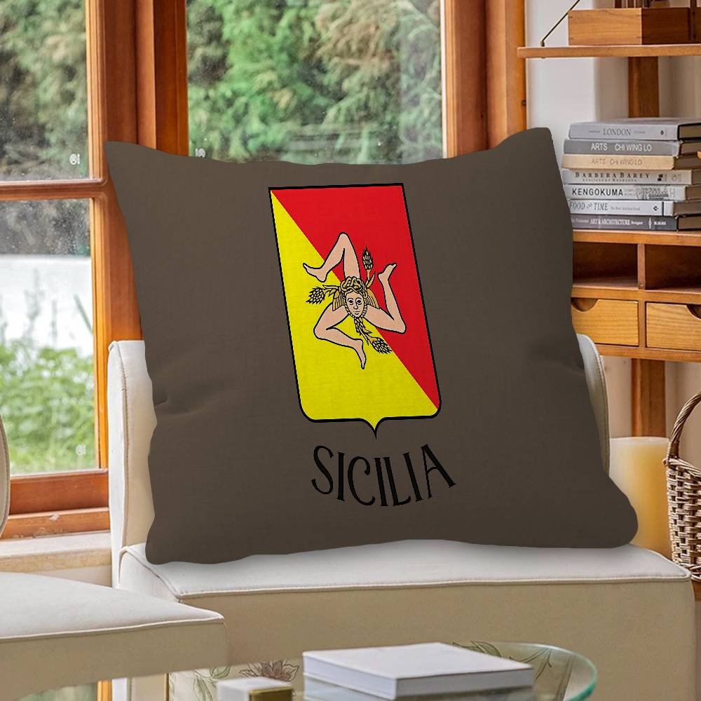 S-Sicilian Flag Pillow Cover Design cushion Cover decor Holiday Decorati