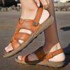 High Quality Men's Beach Shoes Sandals Breathable Two Uses Men's Sandals Cow Quality Genuine Leather Non-slip Men's Slippers