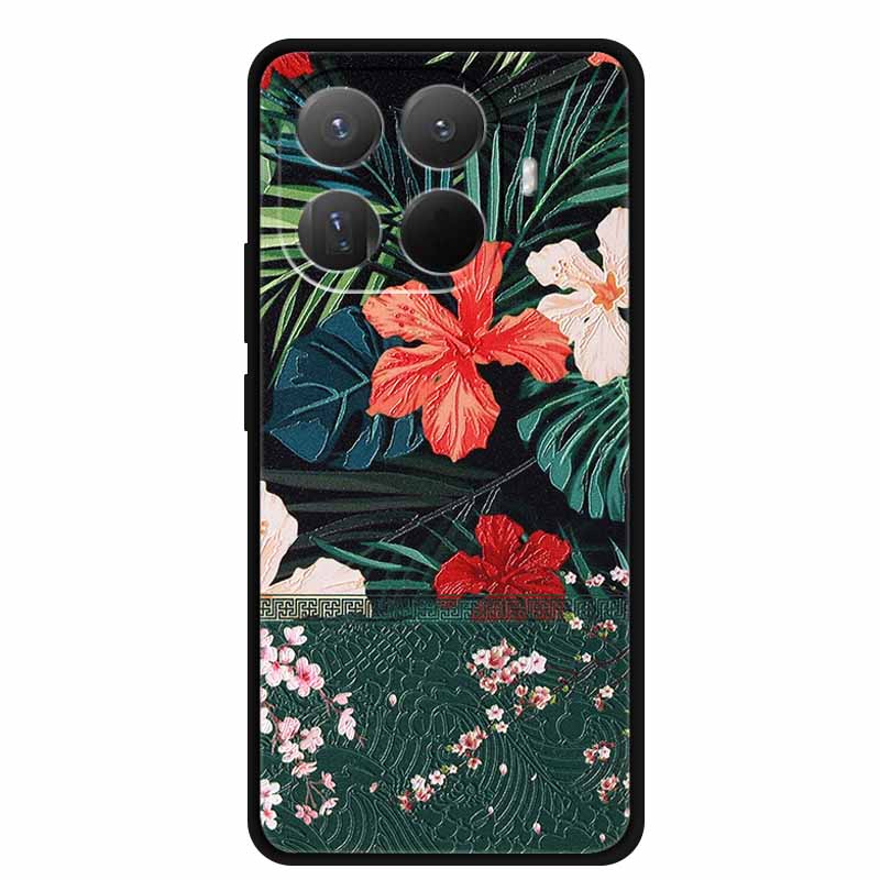 3D TPU Case For Xiaomi 15T 15 T 5G Relief Flowers Coque Embossed Blossoms Funda Silicone Soft Back Phone Cover For Xiaomi15T