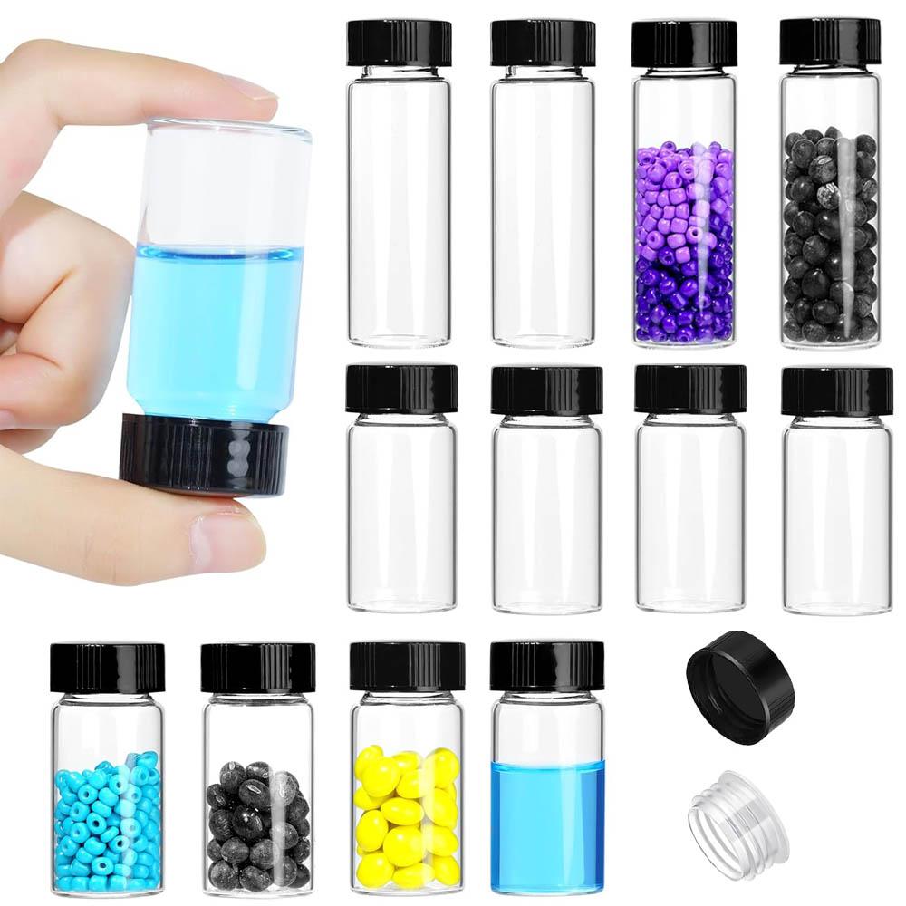 20ml/30ml Clear Small Glass Vials with Screw Caps, Small Vials for Essential Oil, Leak-Proof Sample Vials with Lids(10pcs)