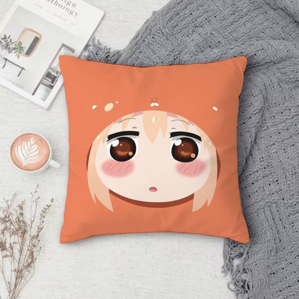 HHimouto umaru chan Doublesided Printed Square Decorative Cushion Cover for Sofa Living Room Home Decor