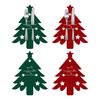 6/12Pcs Christmas Tree Cutlery Holder Bag Spoon Fork Dinner Flatware Cover Pouch Xmas Festival Holiday Party Dining Table Decoration Party Supplies
