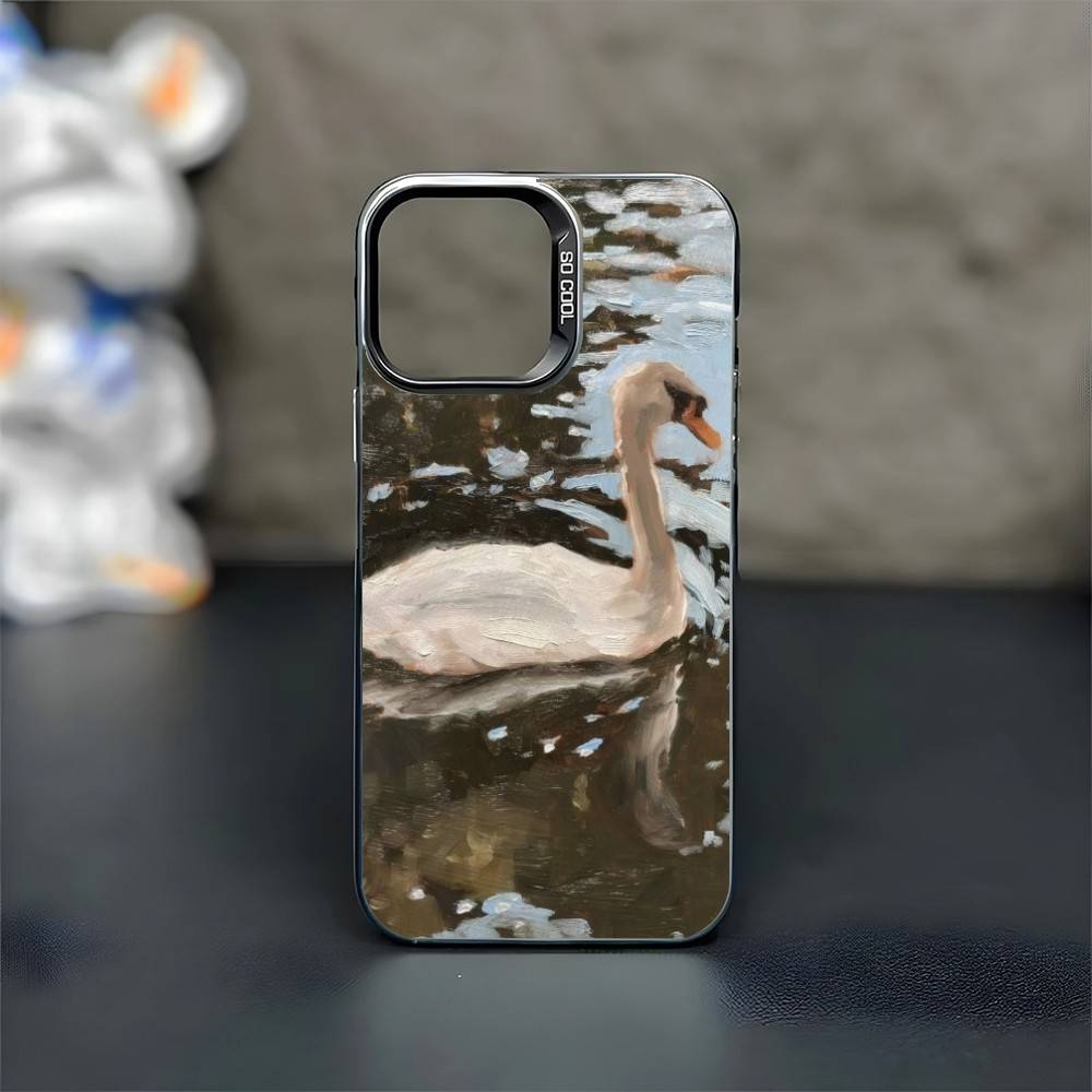 Leisurely Goose Phone Case For iPhone17,16,15,14,13,12,11 Plus,Pro Max Black Matte Shockproof Cover