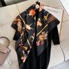 Fashion Luxury Printing 90*90Cm Women Scarf Satin Twill Square Big Shawl Elegant Headscarf Smooth Soft Neck Tie Bandana