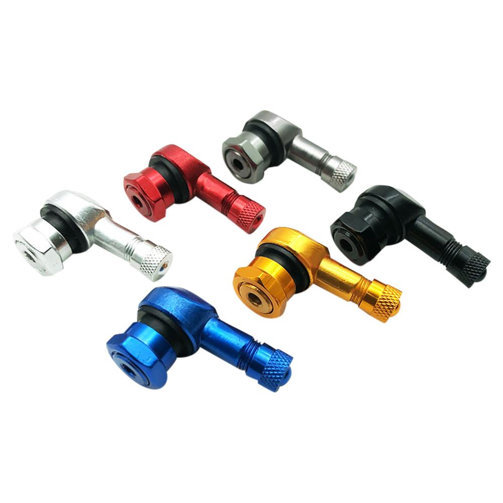 2PCS 90 Degree Angle Motorcycle Rim Tire Wheels Spare Parts Valve Elbow Motorbike Wheel Tire Tubeless Valve Stems Rim Wheel Part Valve Stems 1