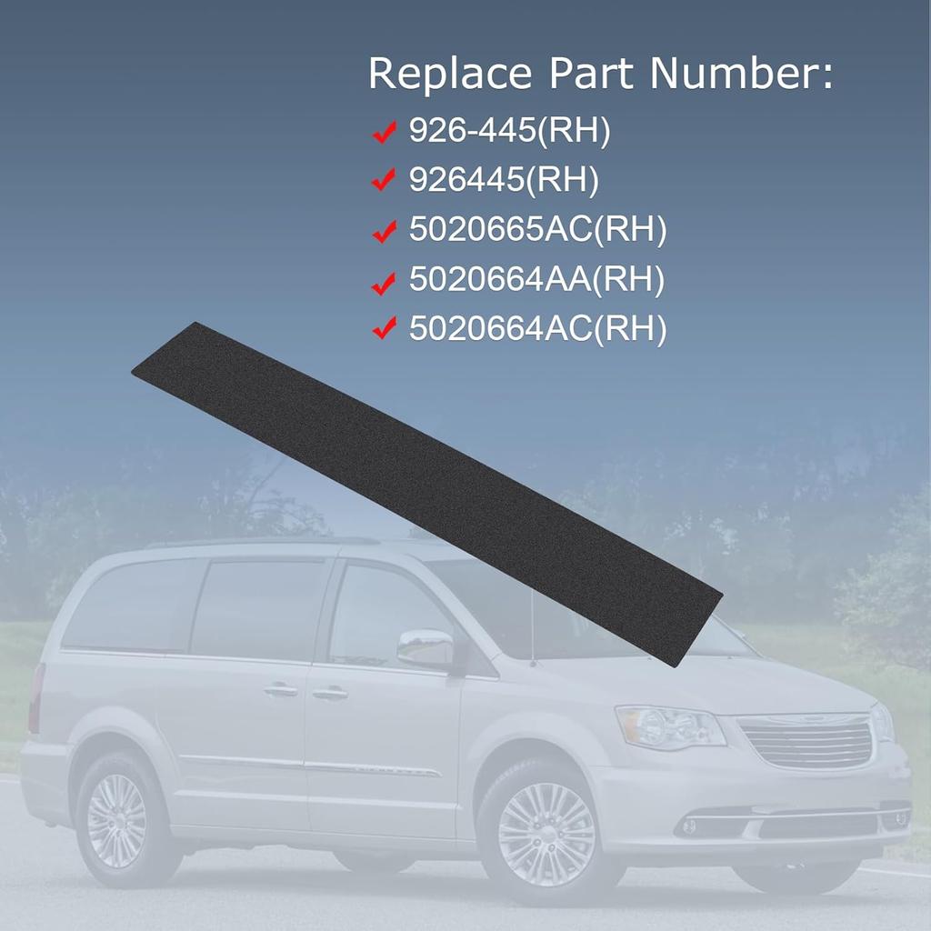 B-Pillar Side Molding Windshield Door Outer Trim Right (Passenger Side Replacement For 2008-2016 Chrysler Town Country,2008- Dodge Grand Caravan