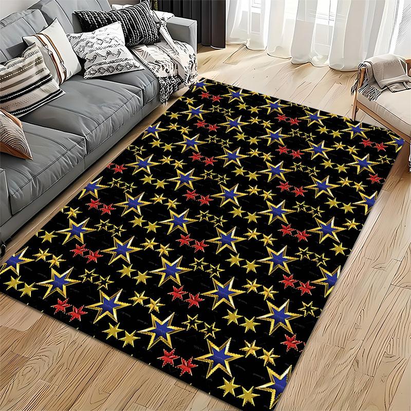 Colorful Stars Design Carpet suitable as a non-slip mat for the living room or bedroom sofa