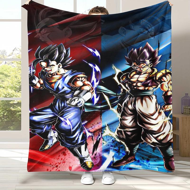 Anime D-Dragon Ball Game Cartoon Flannel Blanket,Ultra Soft Warm Plush Throw for Home Bedroom Bed Sofa Cover Office Camping
