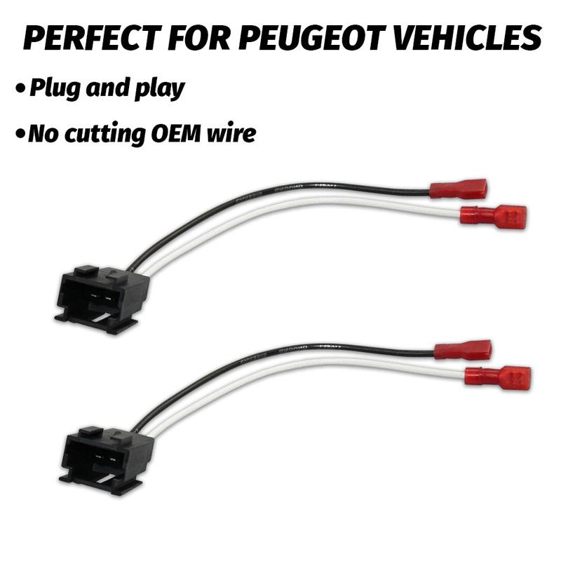 2pcs Audio Speaker Cable Adapter Plug Studio Wire Harness Connector For Citroen C2/Peugeot 206 1999-2015