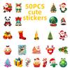 50 Christmas Day Cartoon Graffiti Stickers Christmas Hat Elk Diy Decorative Luggage Notebook Stickers