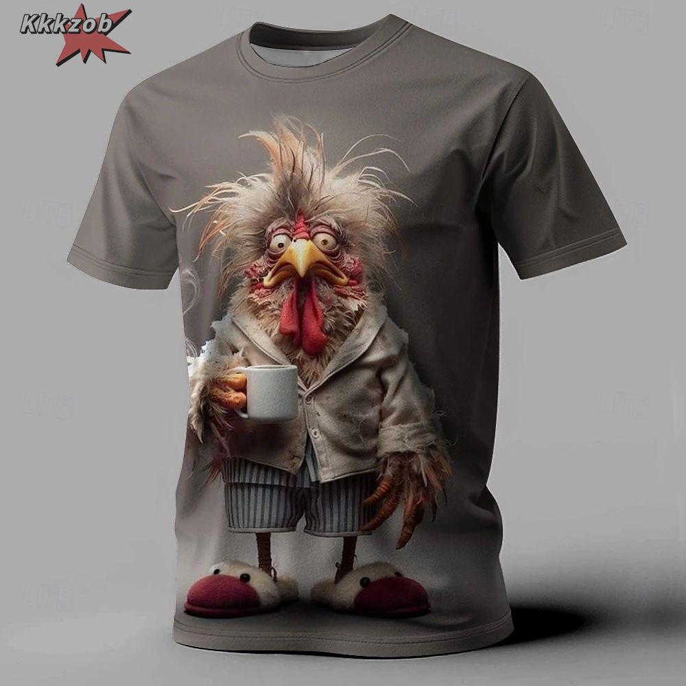 Men's TShirt Cartoon Duck Print T-Shirts for Men's Clothing Outdoor Street Funny T Shirts Oversized T-Shirt Man Designer Clothes
