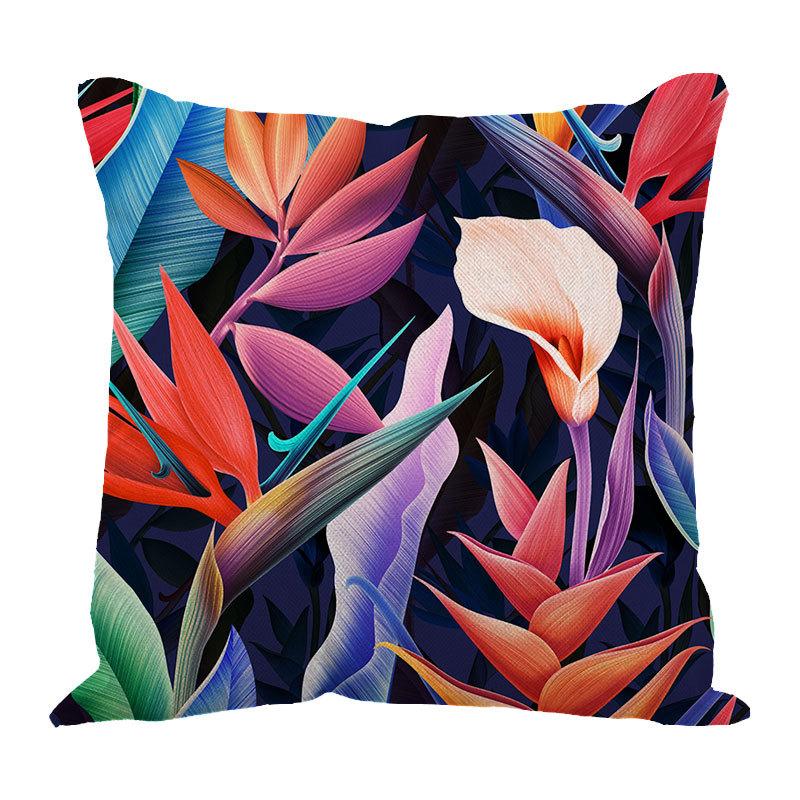 Linen Pillowcase Ins Tropical Plants Home Decoration Supplies Nordic Green Plants Design Sand Cushion Cover