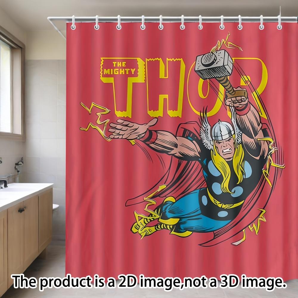 Spider-Man On Technical Blueprint Waterproof Shower Curtain For Superhero Bathroom Decor