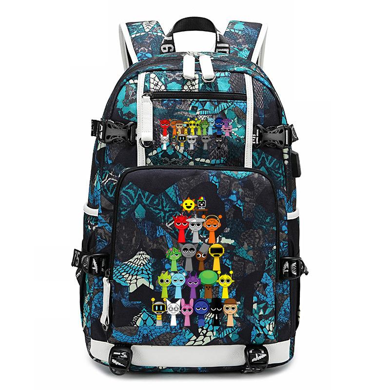 

Sprunki Музыкальная шкатулка Игра Школьный рюкзак Милый мультяшный принт Тренд Колледж Стиль Рюкзак большой вместимости No Specifications