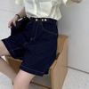 High-Waisted Plus Size A-Line Denim Shorts for Pear-Shaped Women - Summer Loose Wide-Leg Style