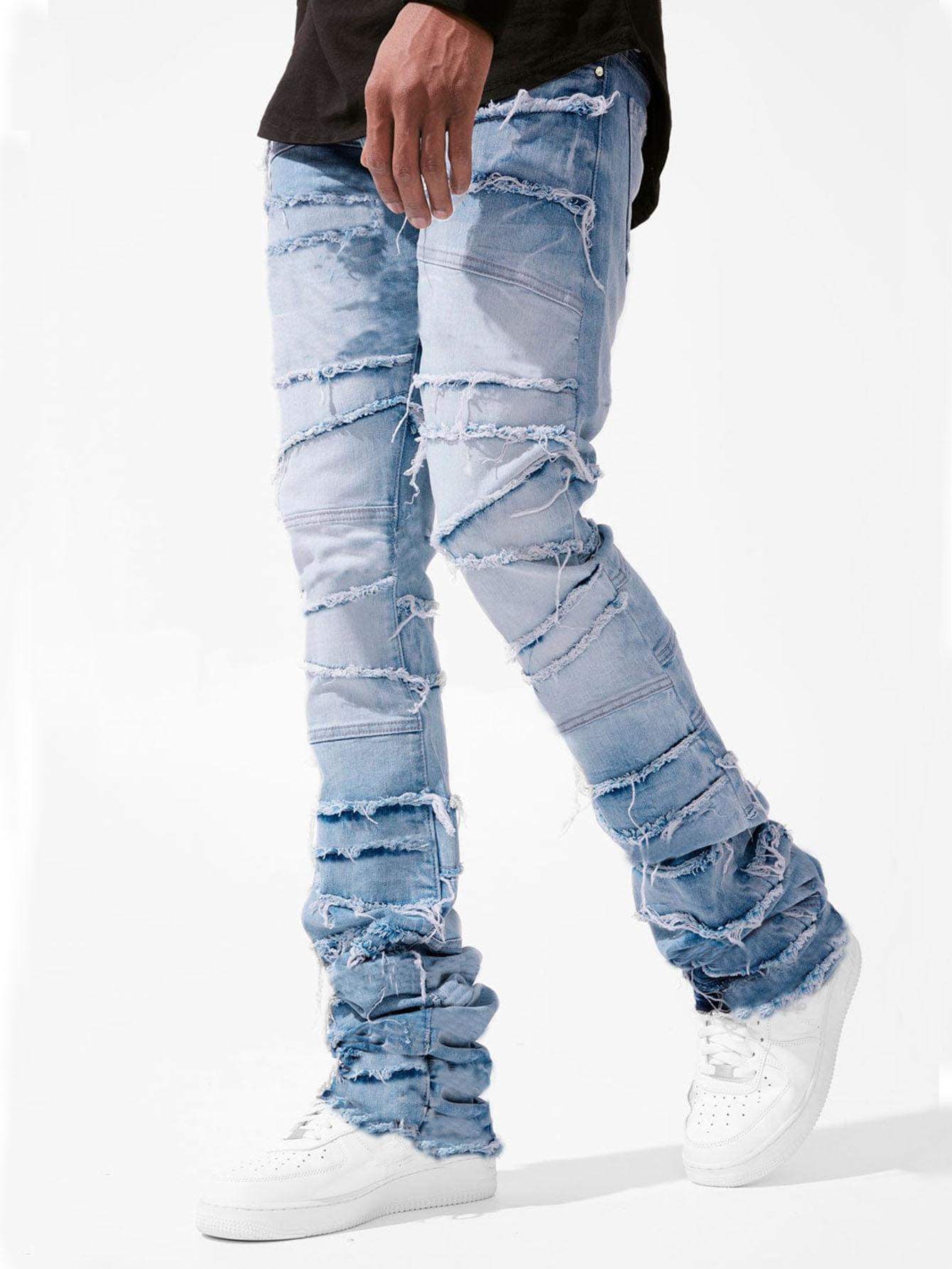 Men`s Fit Stacked Flare Jeans Ripped