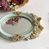 Mirror with Rose Embossing for Make-up, Oval Shape