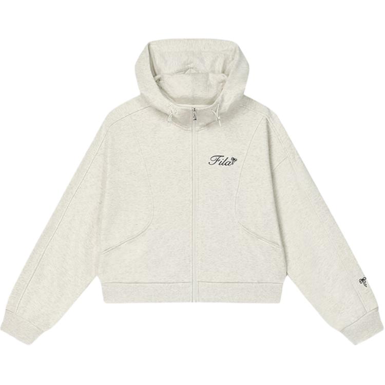 FILA Soft And Comfortable Loose Fit Short Jacket Women jackets Cheese-Flower-Gray F11W439505FLM