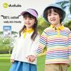 100% Cotton Dudu Home Kids Polo T-Shirt - Spring Arrival: Long Sleeve Boys & Girls
