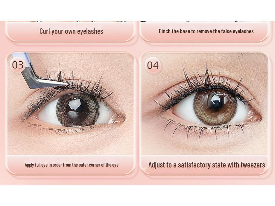 Natural Self-Adhesive Segment False Eyelashes - Sunflower Design for Women: Little Wild Cat Lower Lash Clusters