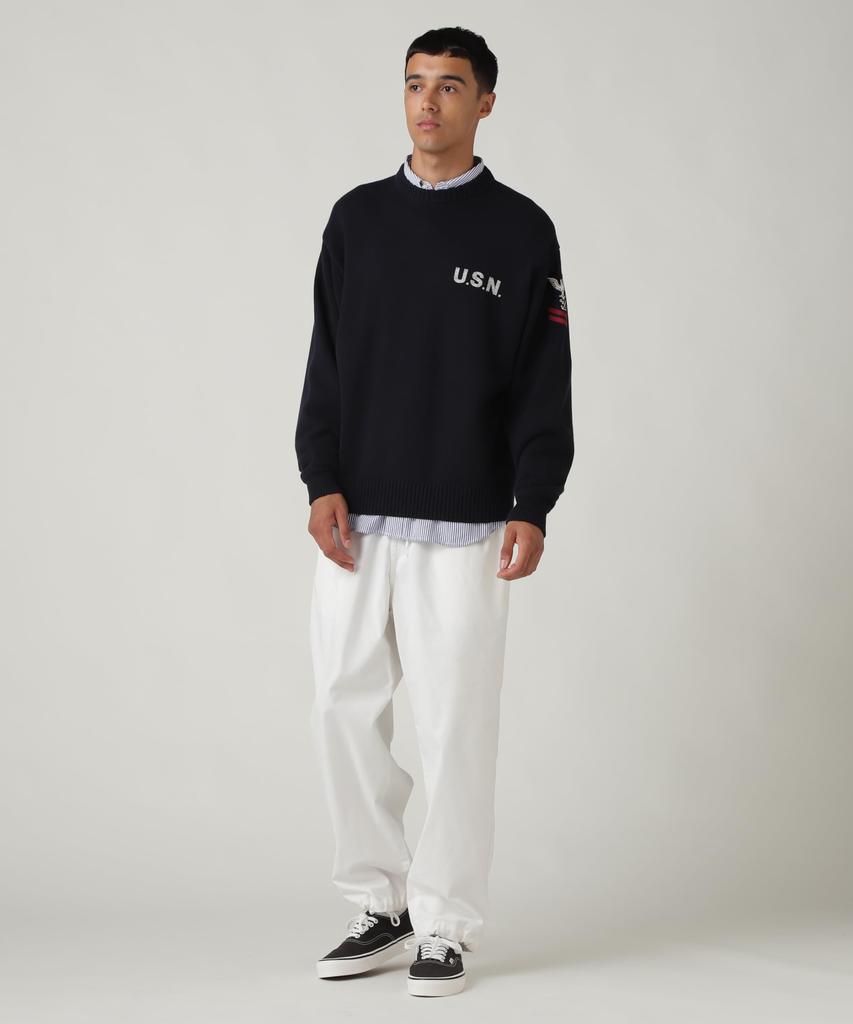 AVIREX NAVAL CREWNECK KNIT SWEATER XL 783-3932006 Navy