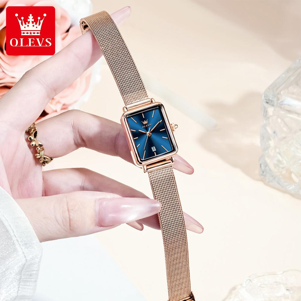 OLEVS Watch Women New Watch Casual Fashion Quartz Wristwatch Waterproof Luminous Date Square Watch Ladies Gifts