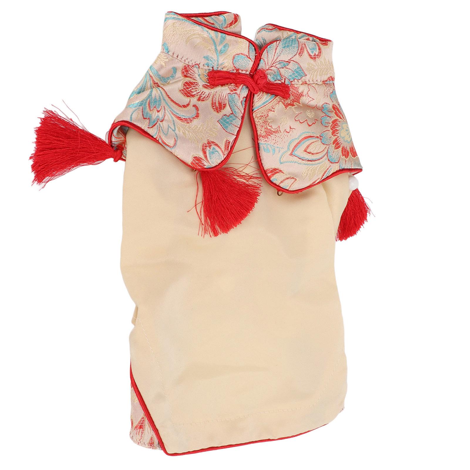 

Dog Tang Suit Chinese Style Cotton Dog Cheongsam Satin Clothes for Dog Pet Puppy Cat XL