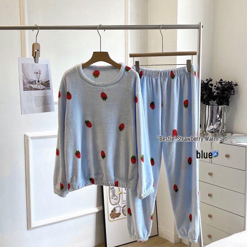 Women's Cozy Coral Fleece Loungewear Set - Warm, Loose Fit, Versatile