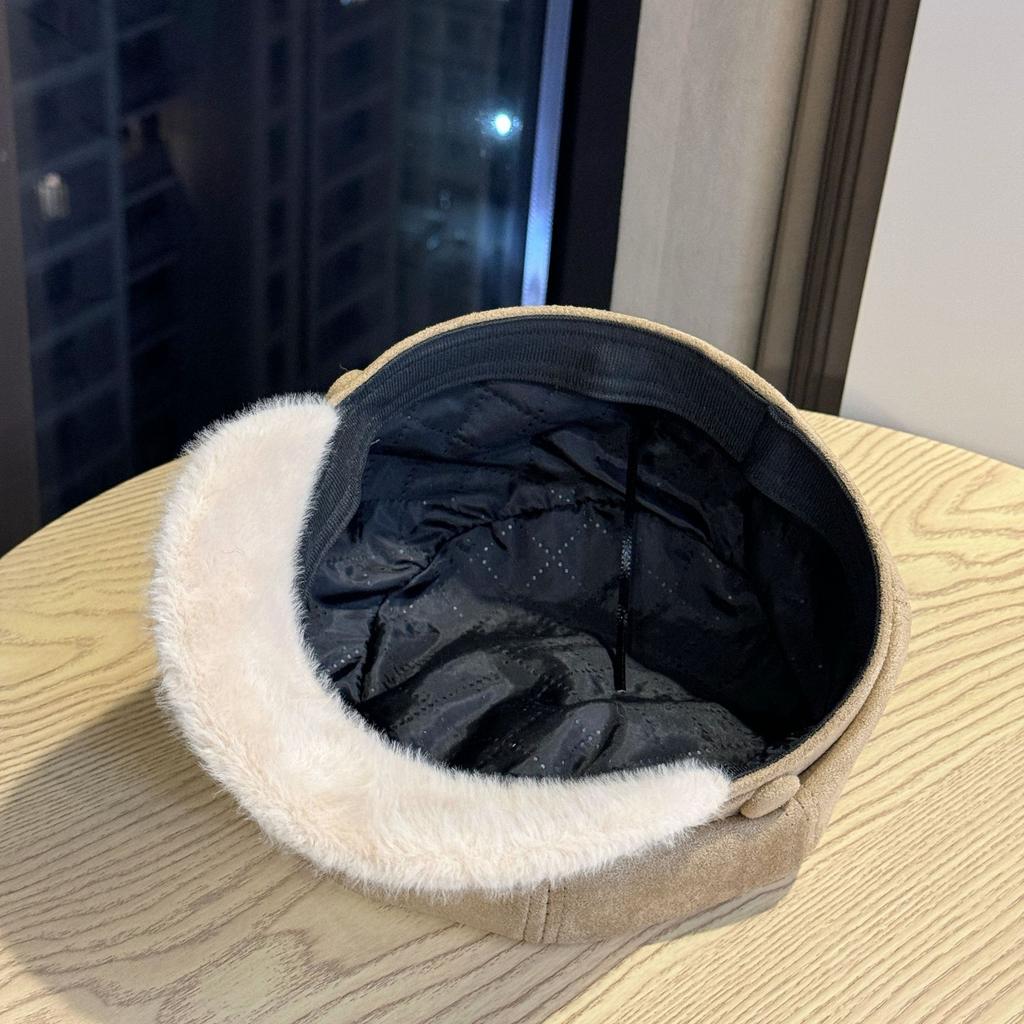 Women's Vintage-Inspired Octagonal Beret Cap Suede Beret for Women, Hat for Women Pretty, Elegant Cap for Women