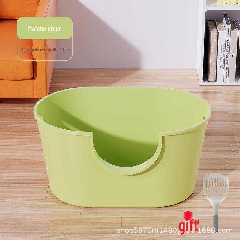 Extra Große Spritzwassergeschützte Halboffene Katzentoilette, Anti-Sand, Universell für Alle Jahreszeiten