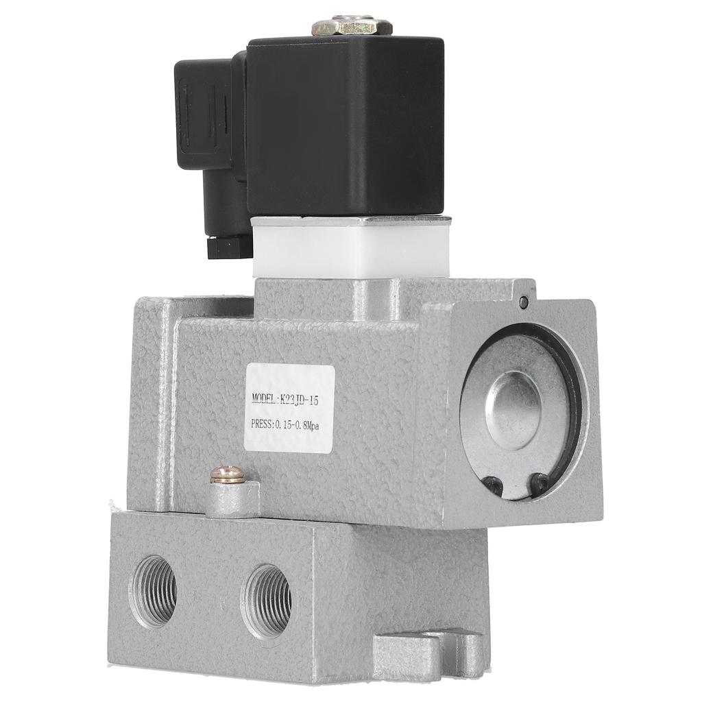 Electric Solenoid Valve G1 2in CutOff 2 Position 3 Way Connection Aluminum Alloy K23JD15