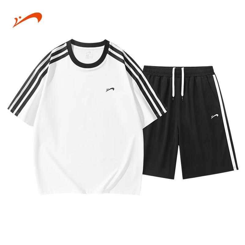 Guirenniao Men's Ice Silk Short Sleeve & Shorts Set