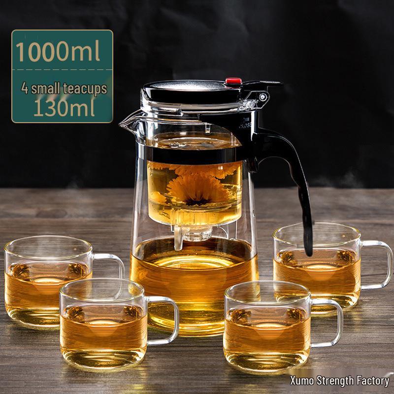 Residue-Separating Multi-Functional Teapot Set with Integrated Lazy Flowing Cup