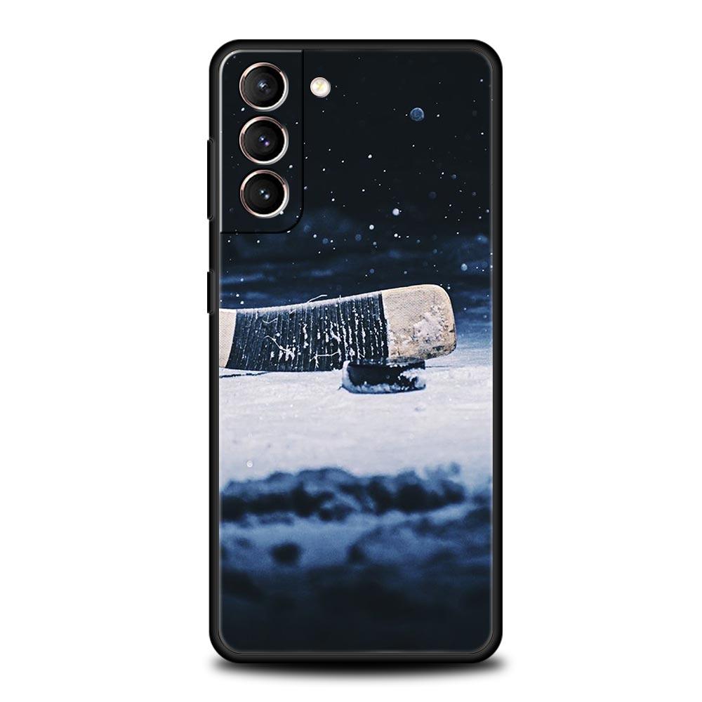 Phone Case For Samsung Galaxy S24 S23 Ultra S22 S21 S20 FE 5G S10 S10E S9 Plus S8 Soft Silicone Black Cover Ice Hockey Rink