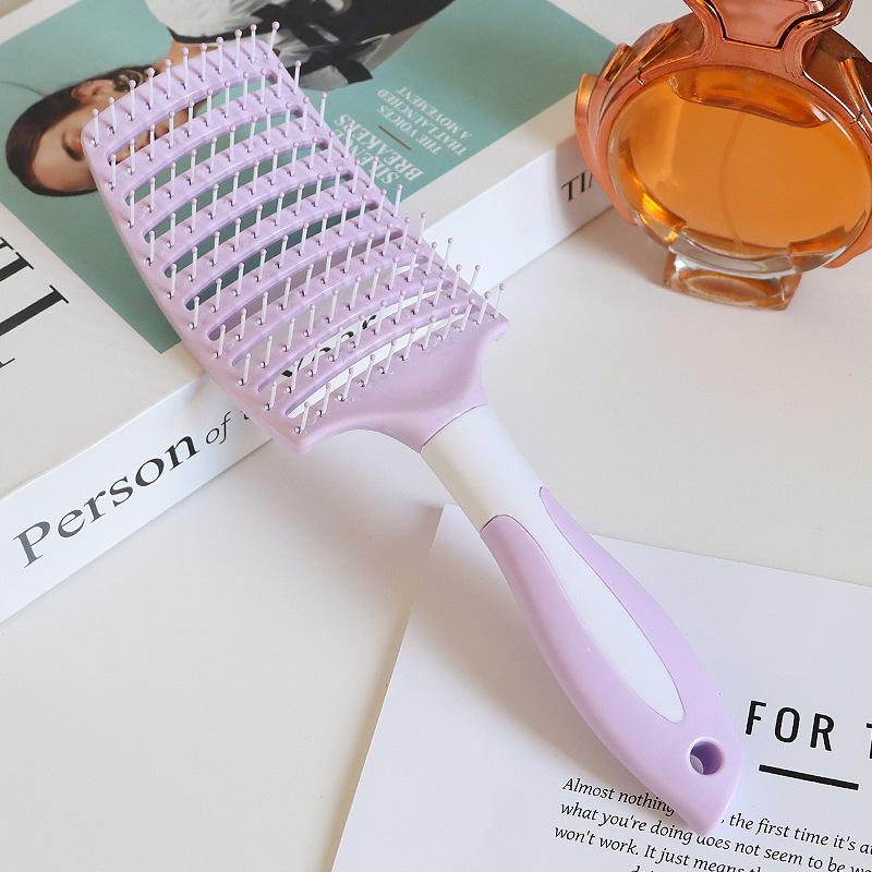 Dark Green Air Cushion Massage Comb for Straight & Curly Hair - Negative Ion Technology
