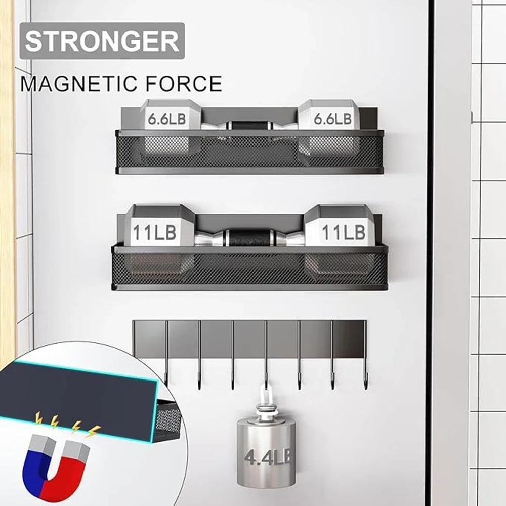 Shelf Spice Rack Magnetic Kitchen Organizer Removable Powerful Magnetic Shelf No Drilling Needed for Holding Jars Refrigerator