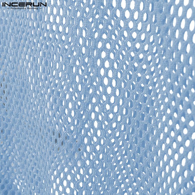 INCERUN Herren Ärmellos Mesh Durchsichtig Party Club Tanktops